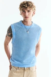 Regular-Fit Open-Knit Sweater Vest