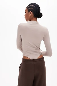 Mock Turtleneck Thong Bodysuit