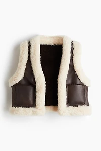 Fluffy-Trimmed Vest