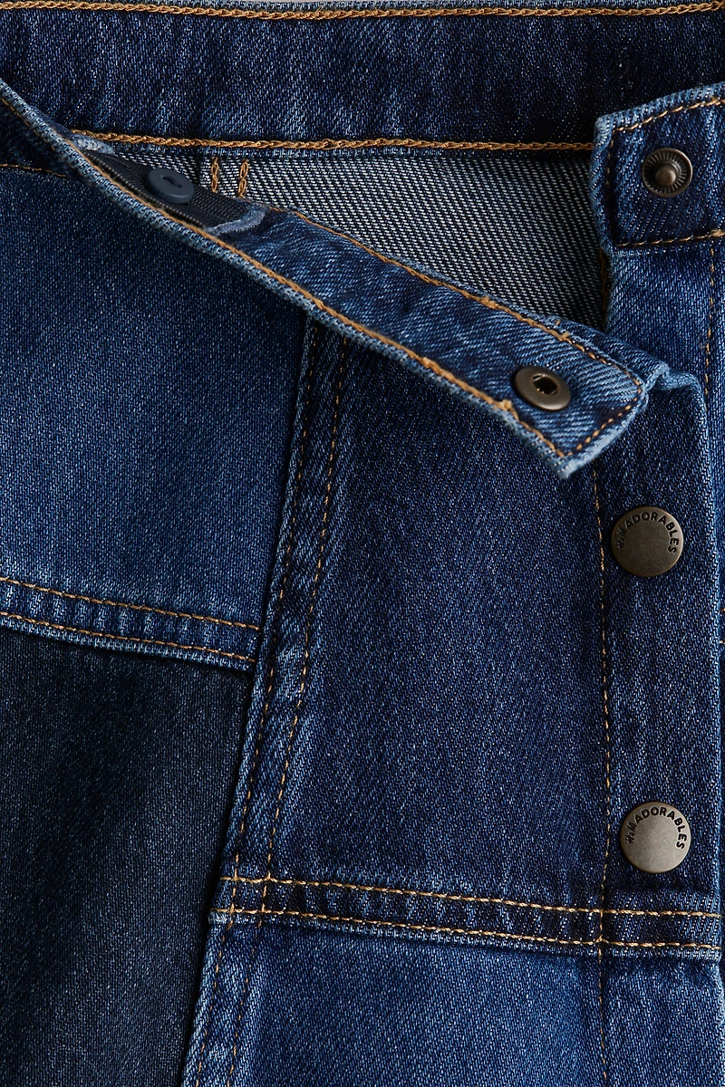 Patched Denim Skirt