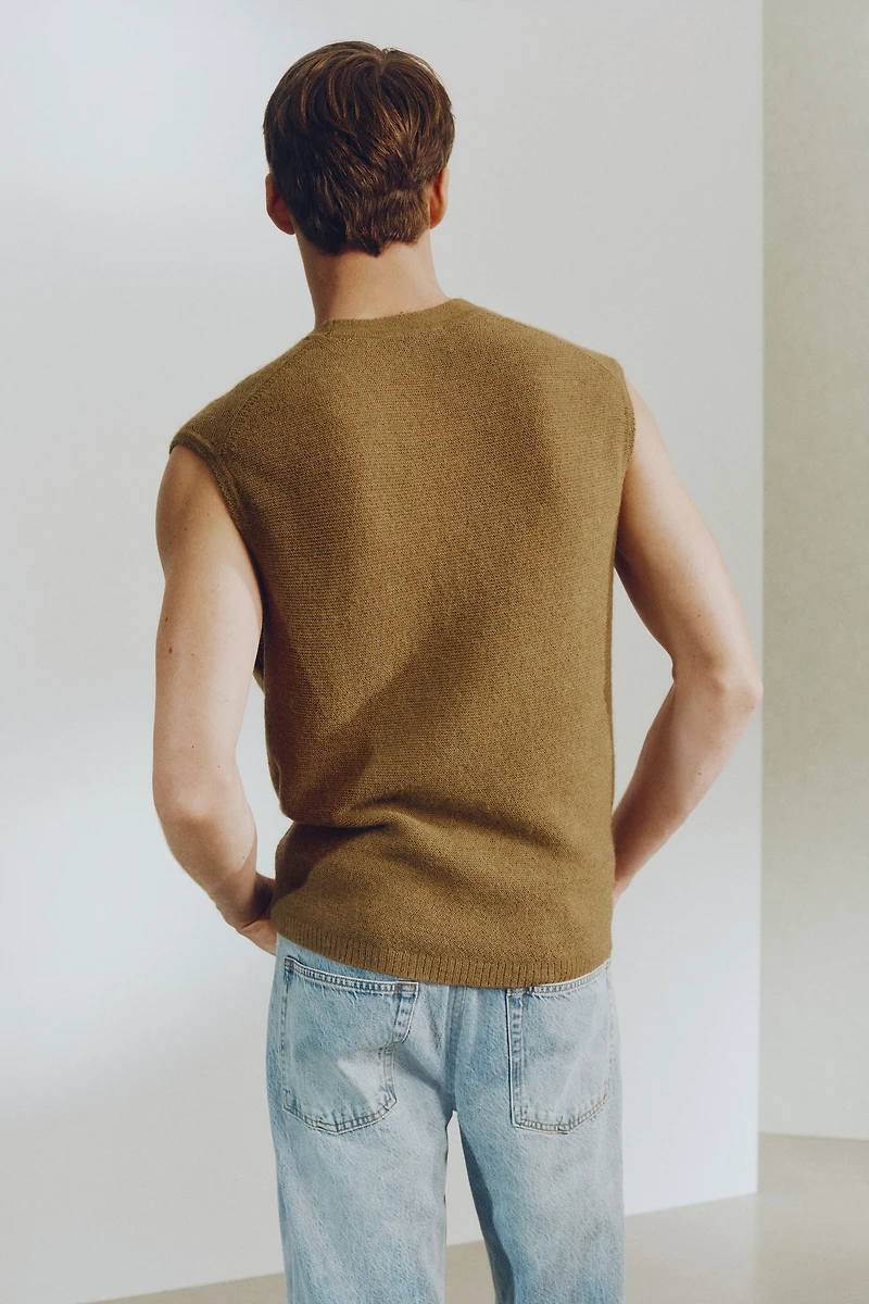 Chandail sans manches ample en point mousse