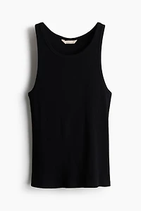 Ribbed Silk-Blend Tank Top