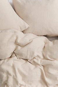 Ens. housse de couette grand lit double mousseline