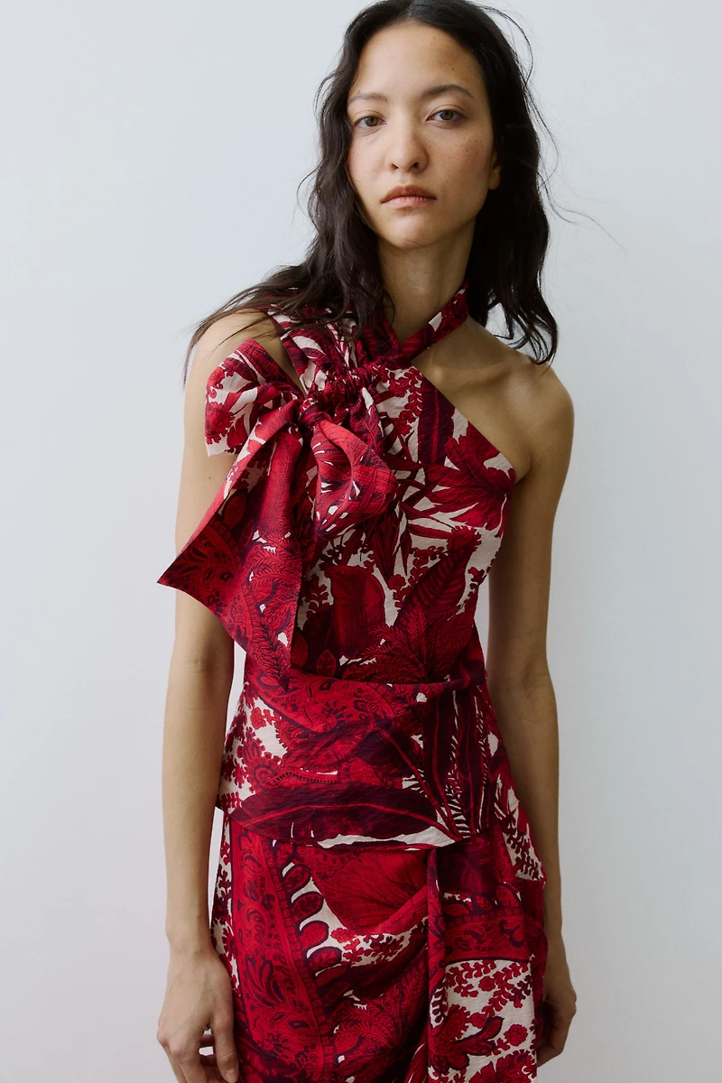 Strap-Detail One-Shoulder Top