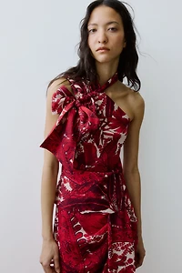 Strap-Detail One-Shoulder Top