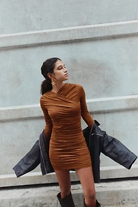 Robe en jersey à effet drapé