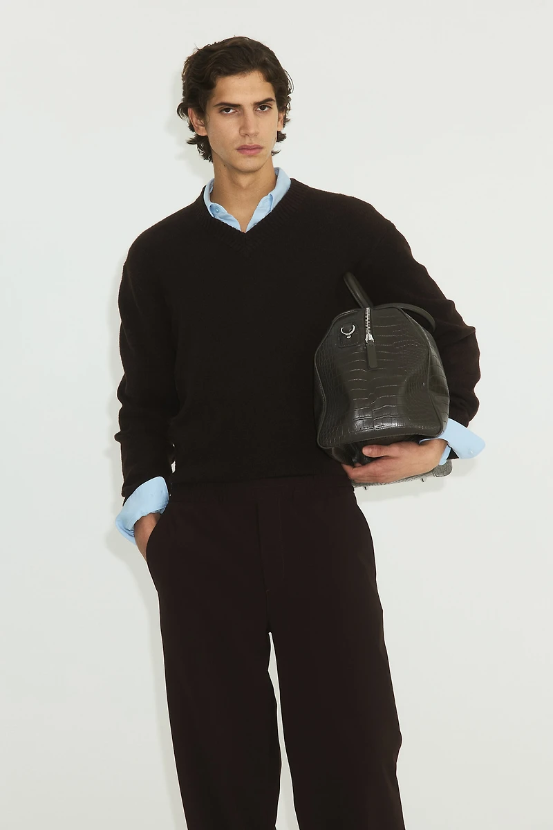 Pantalon large à taille élastique quatre sens