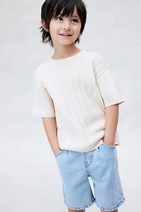 Knee-length Denim Shorts