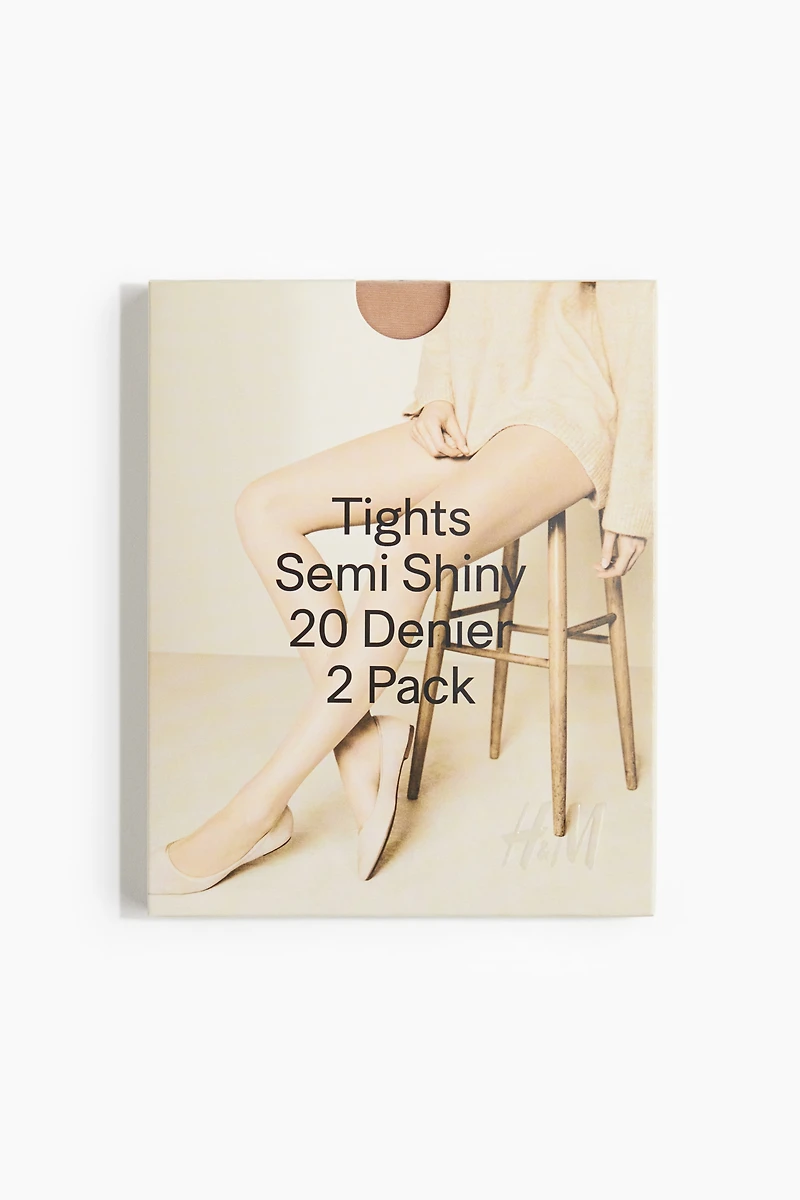 2-pack 20 Denier Tights