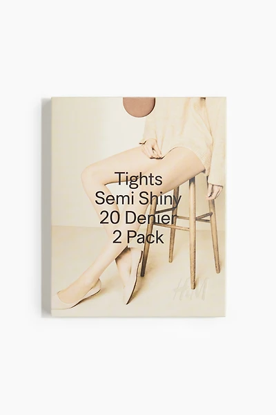 2-pack 20 Denier Tights