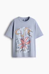 Oversized T-Shirt with Printed Motif