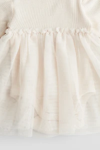 Bodysuit Dress with Tulle Skirt