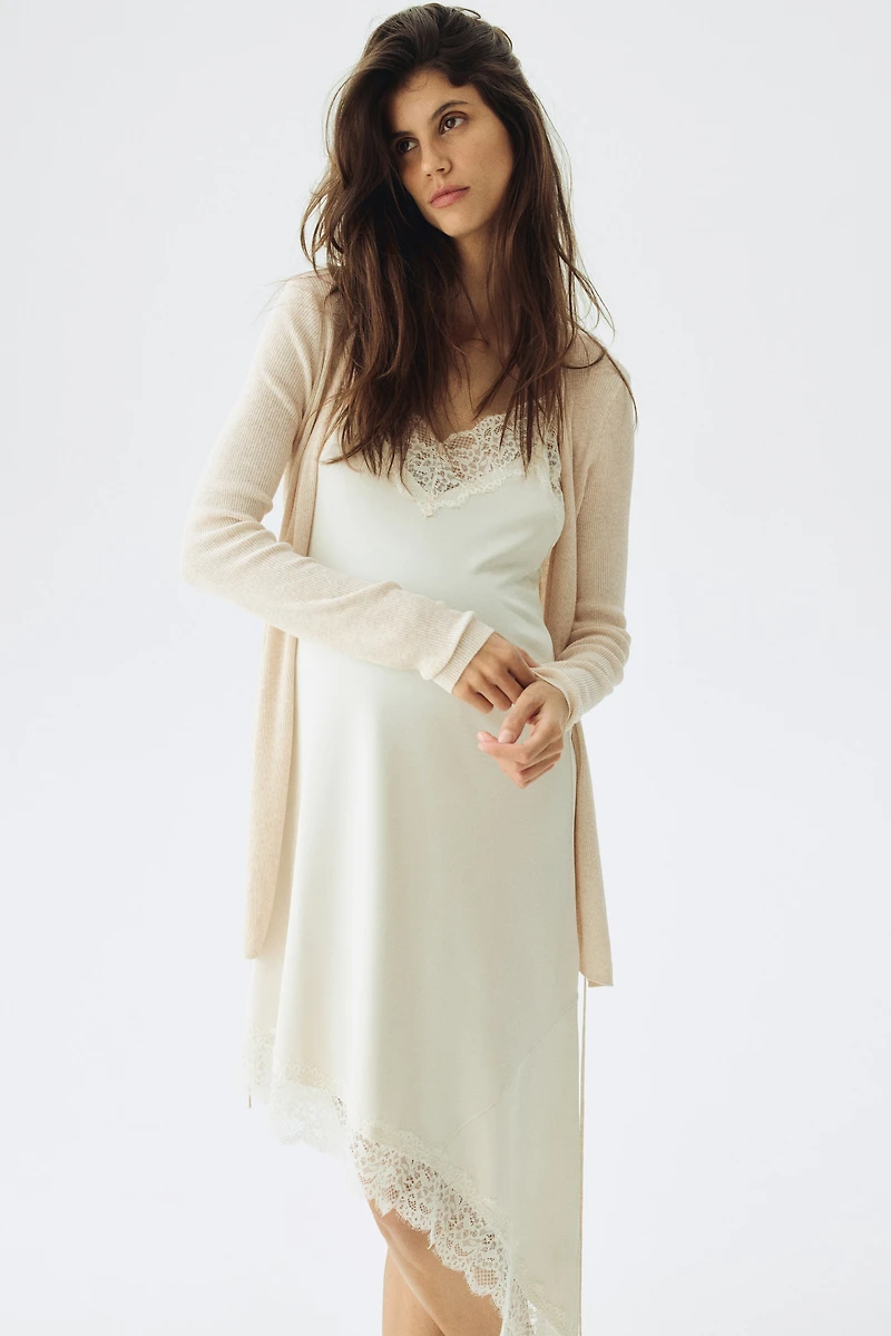 MAMA Gilet croisé en tricot côtelé