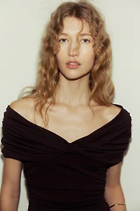 Twist-Detail Off-the-Shoulder Top