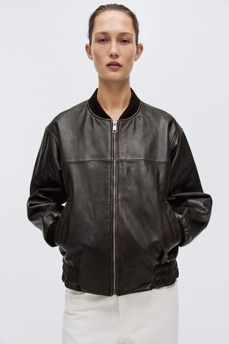 Leather Bomber Jacket