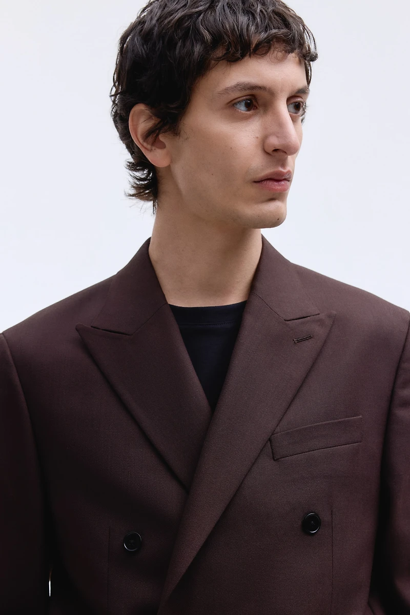 Regular-Fit Wool-Blend Double-Breasted Jacket