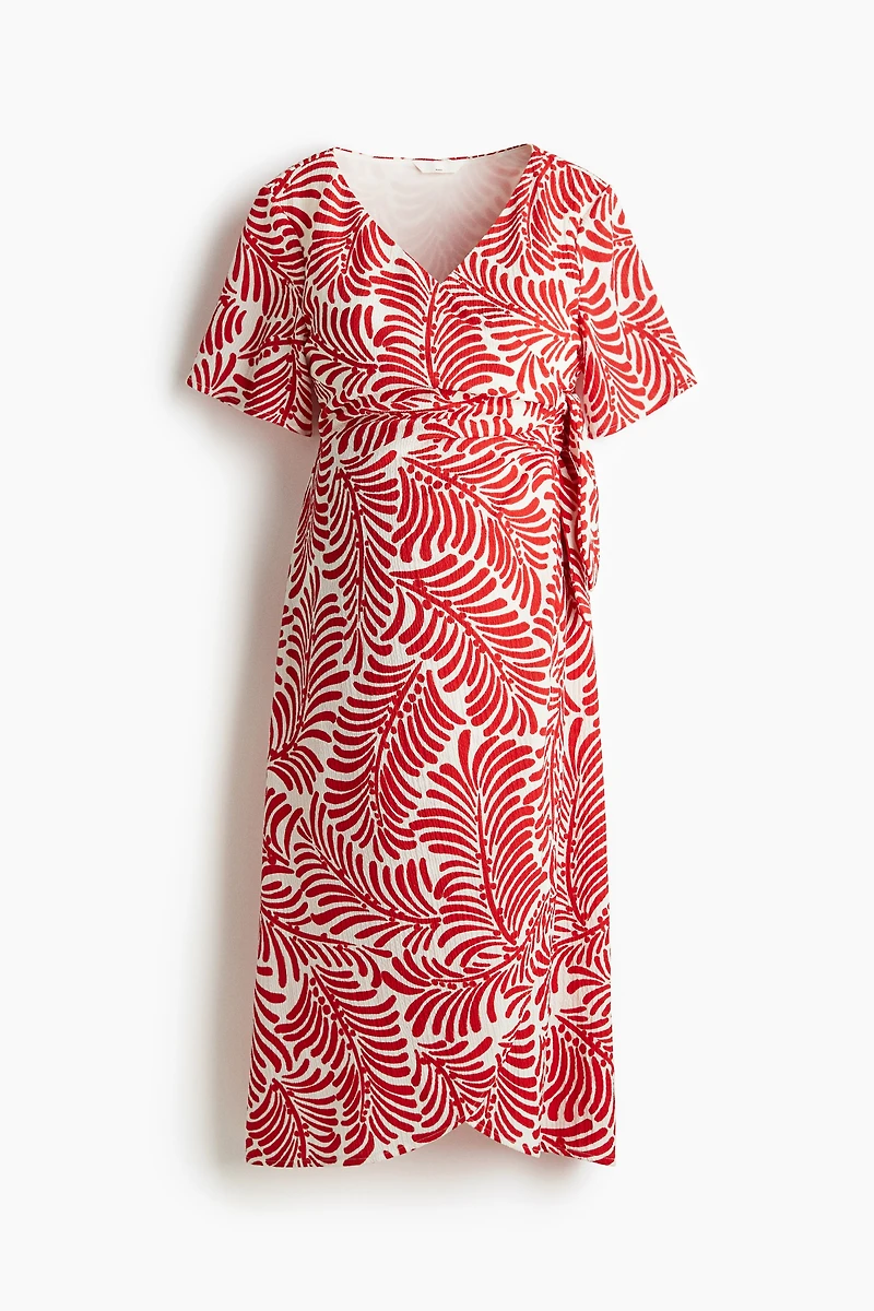 MAMA Crinkled Wrap Dress