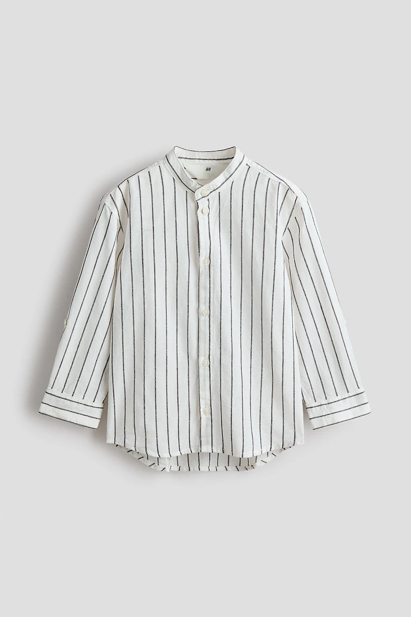 Cotton Band Collar Shirt