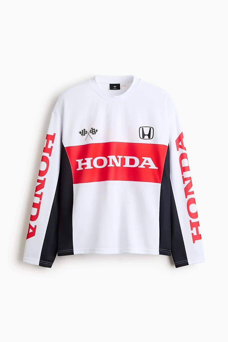 Oversized Long-Sleeved Mesh Shirt