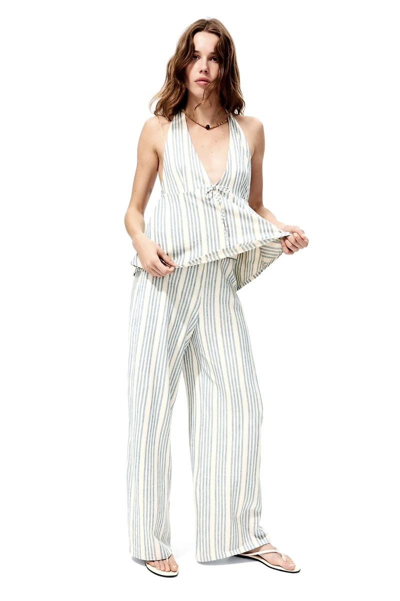 Wide-Leg Pull-On Pants