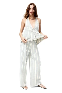 Wide-Leg Pull-On Pants