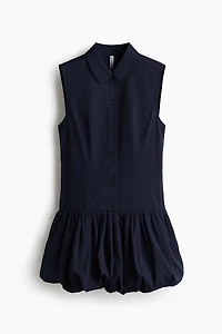Bubble-Hem Shirt Dress