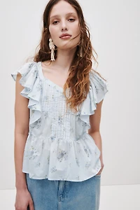 Haut volanté en coton