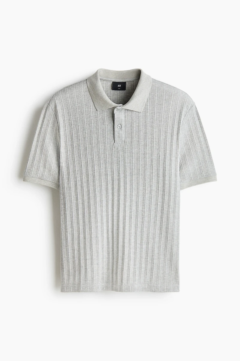 Slim-Fit Textured Jersey Polo Shirt