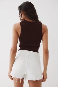 Button-Front Sweater Vest