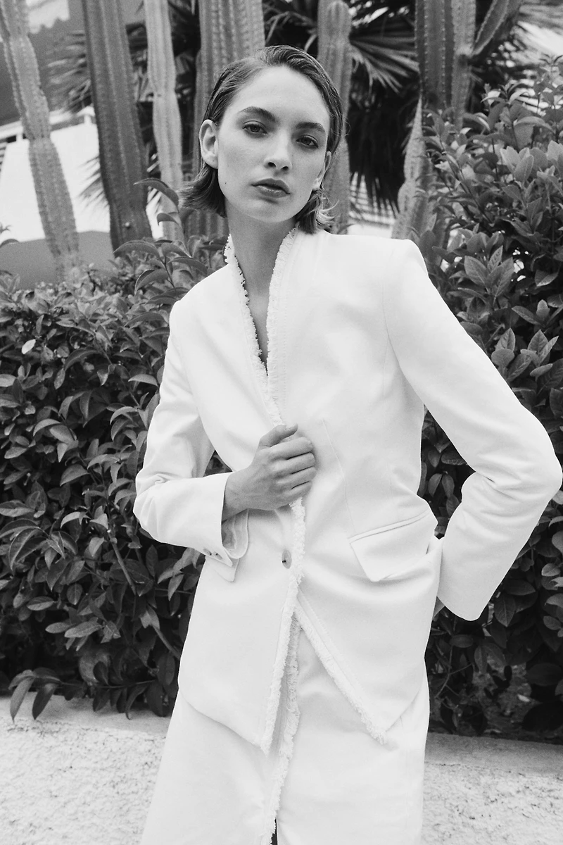 Frayed-Edge Blazer