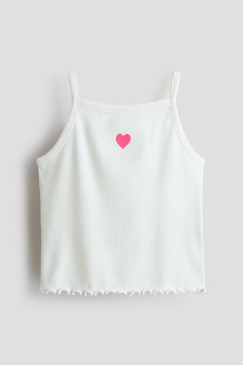 Embroidered-Detail Tank Top