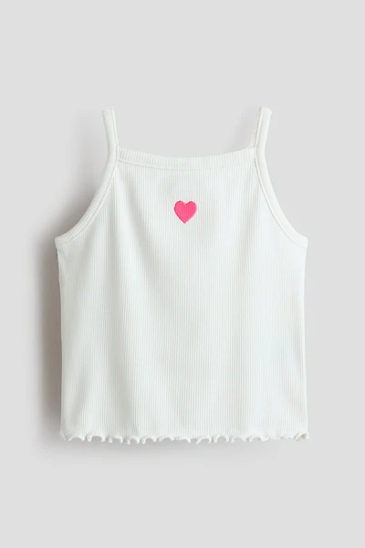 Embroidered-Detail Tank Top