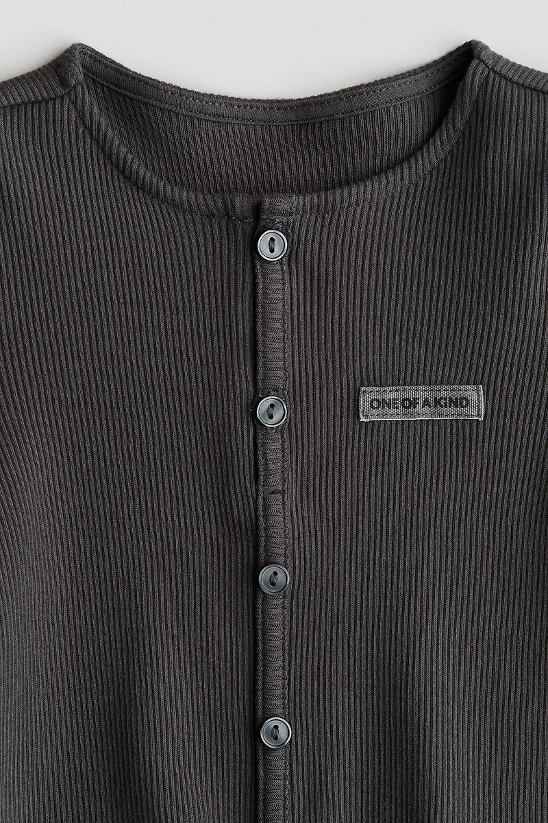 Button-Detail Jersey Top