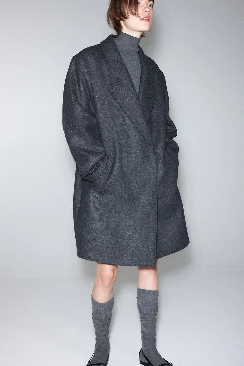 Oversized Wool-Blend Coat