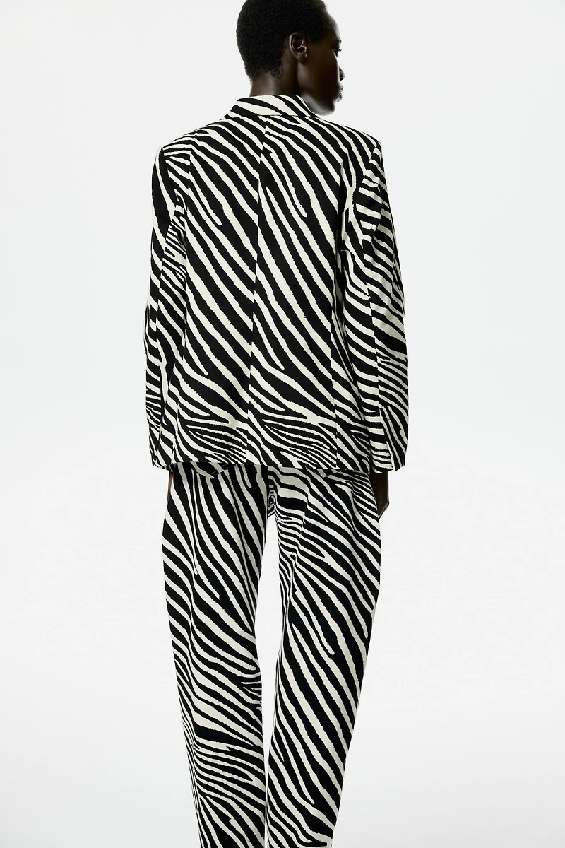 Single-Breasted Twill Blazer