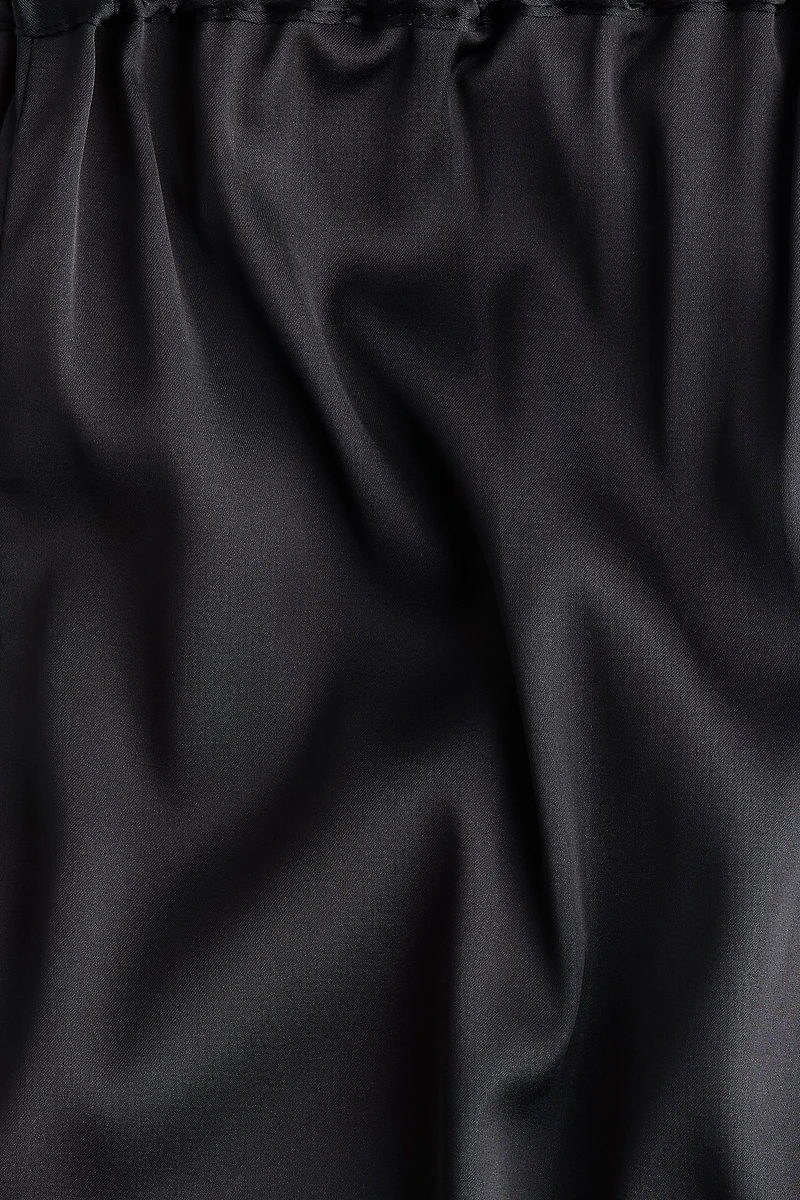 Embroidered Satin Pants