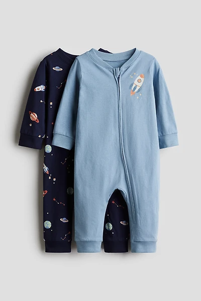 Lot de 2 pyjamas à motif en coton