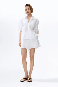Oversized Eyelet-Embroidered Shirt