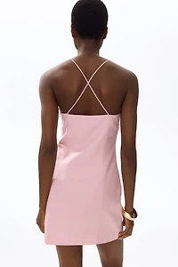 Robe à bretelles fines en lin mélangé