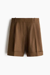 Dressy Linen-Blend Shorts