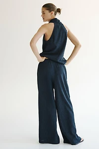 Crinkled Drawstring Pants
