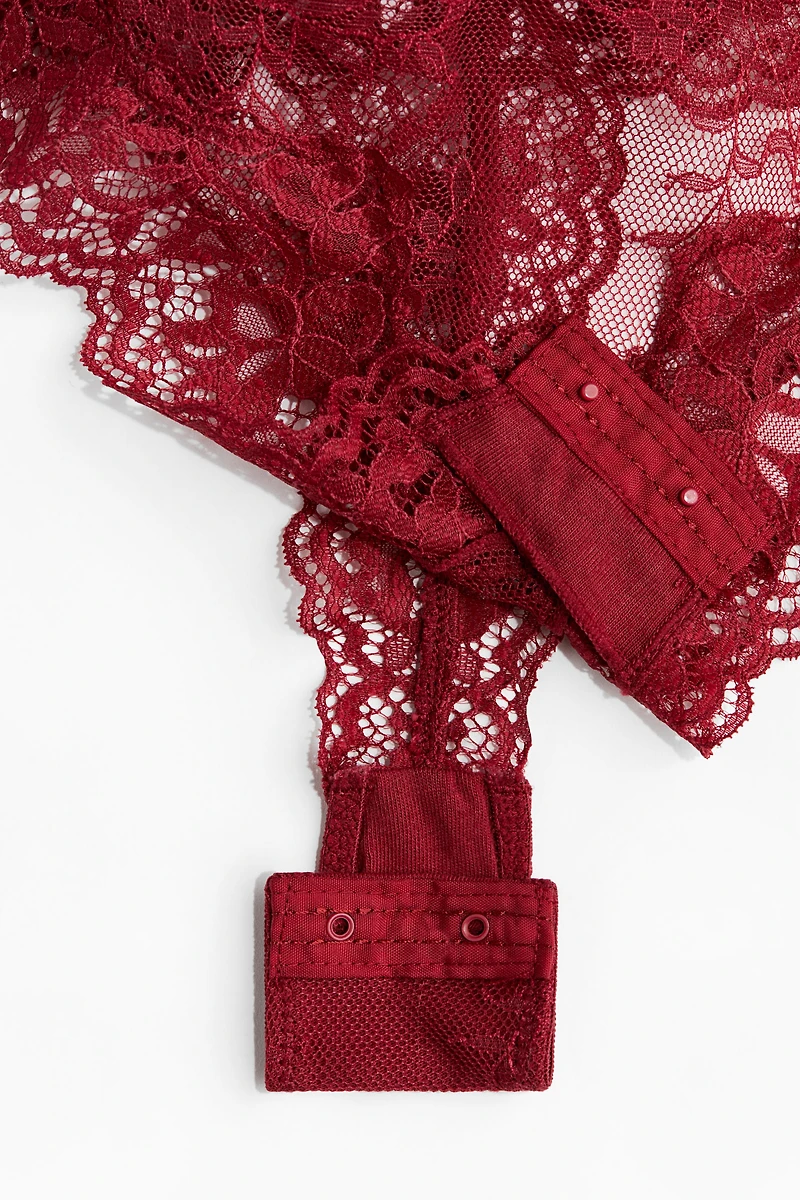 Microfiber and Lace Bodysuit