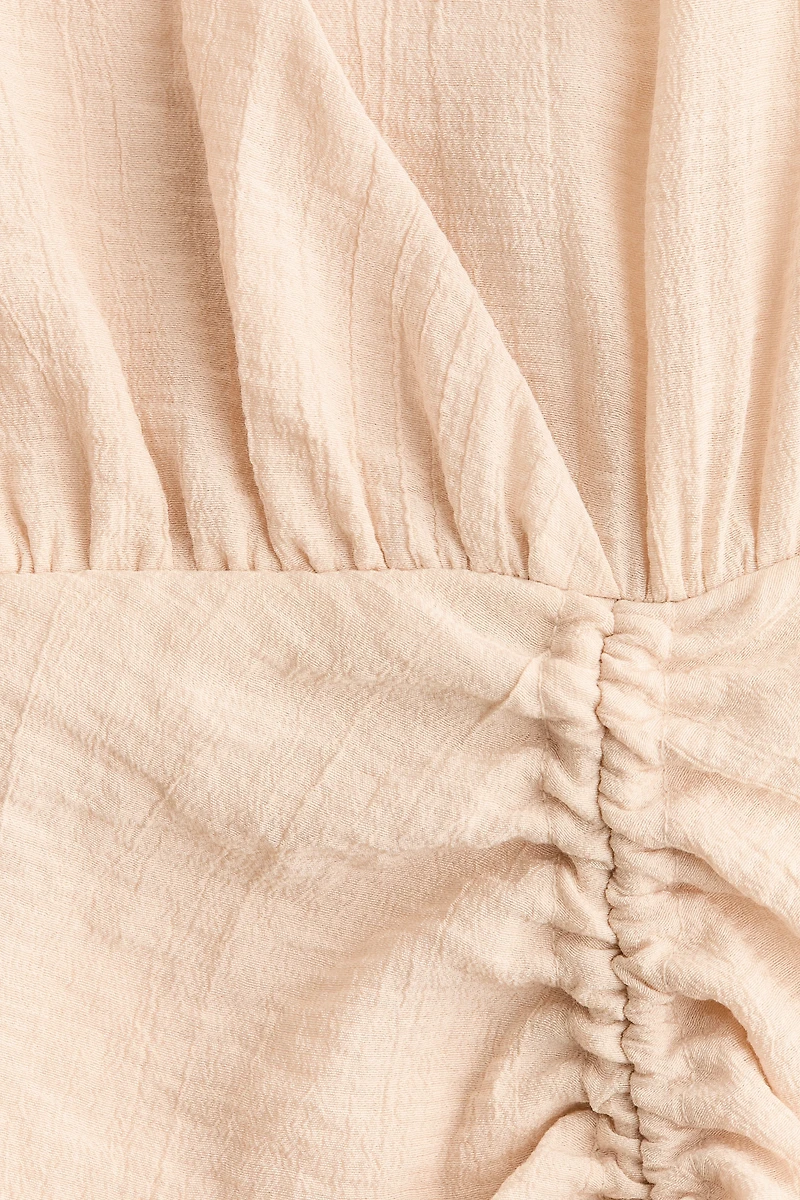 Drawstring-Detail Balloon-Sleeved Dress