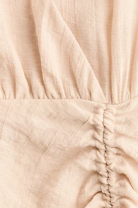Drawstring-Detail Balloon-Sleeved Dress
