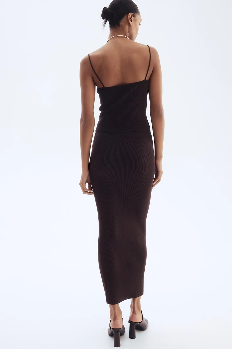 Jupe en tricot côtelé