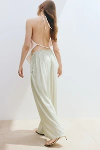Wide-Leg Drawstring Pants