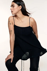 Silk-Blend Strappy Top