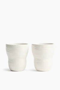 2-Pack Textured Stoneware Mugs
