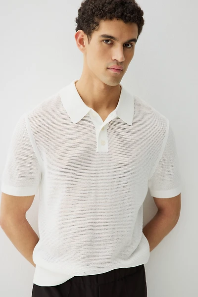 Polo classique en tricot ajouré