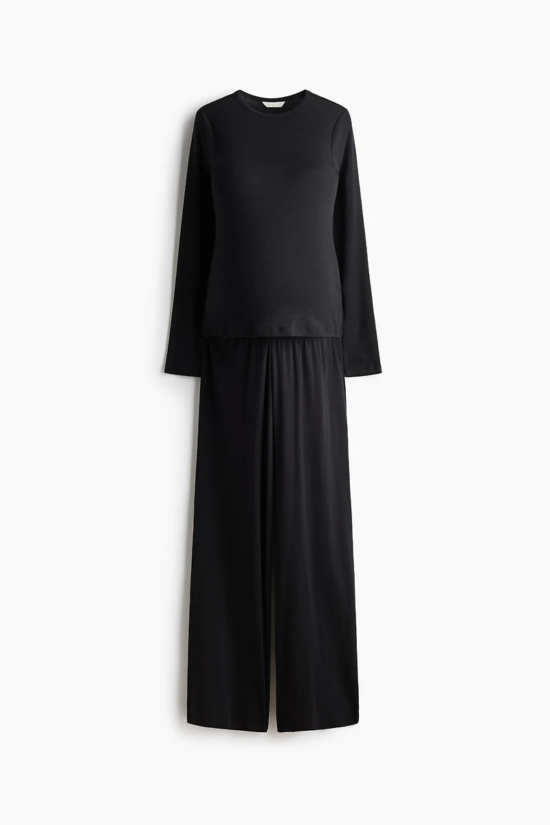 MAMA Pointelle Jersey Pajamas